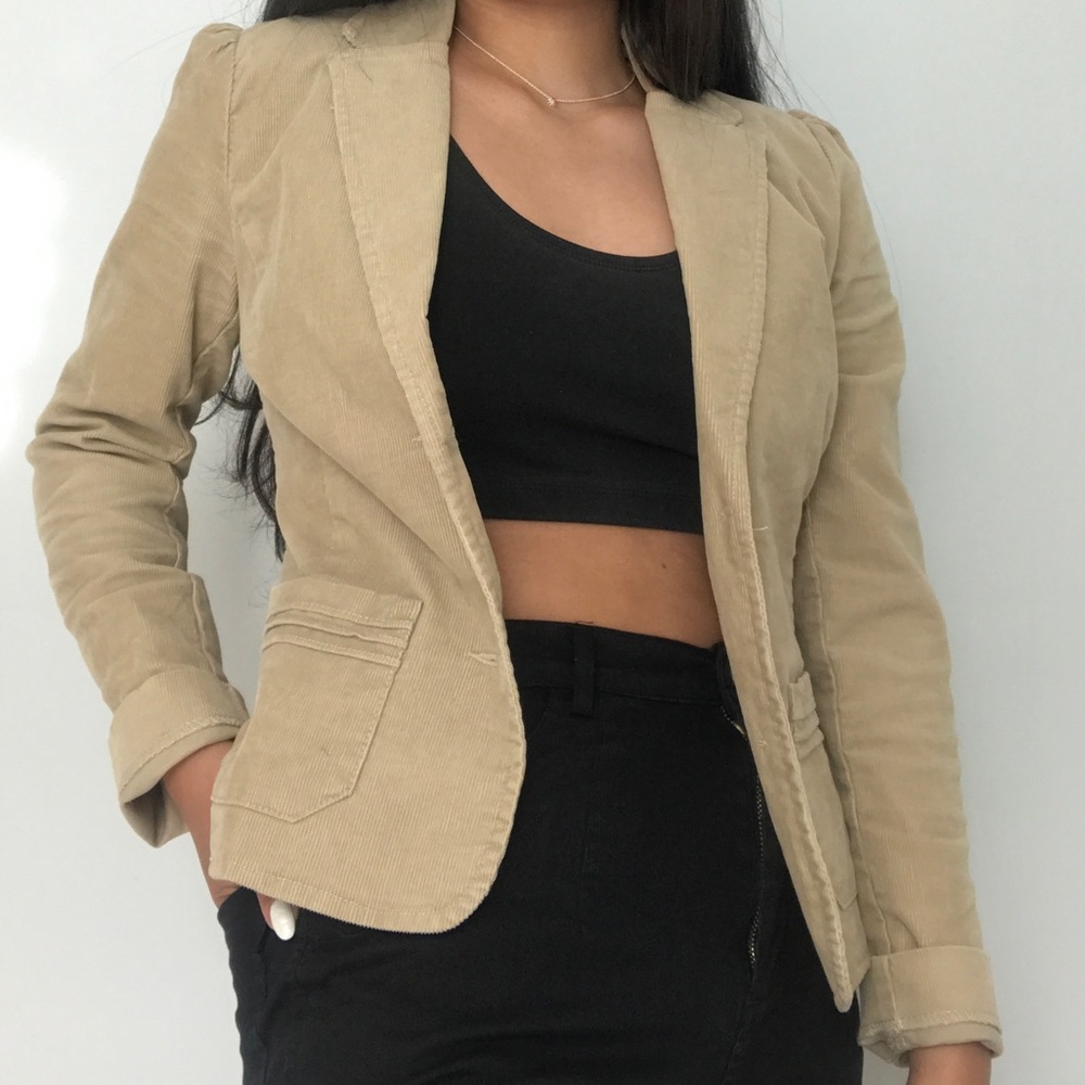 tan corduroy blazer
